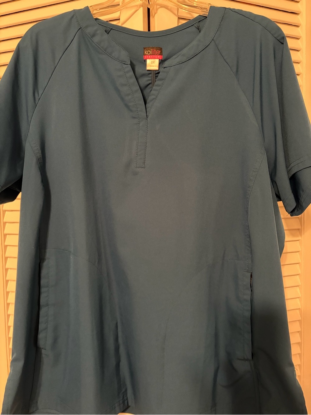 Koi Lite Women's Teal Medical Scrub Top